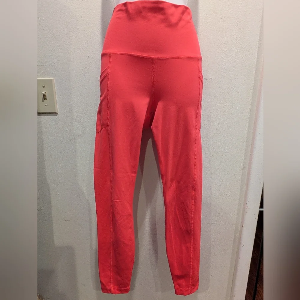 yogaliciuos Lux High-Waisted Coral Leggings Size Small - Picture 2 of 7
